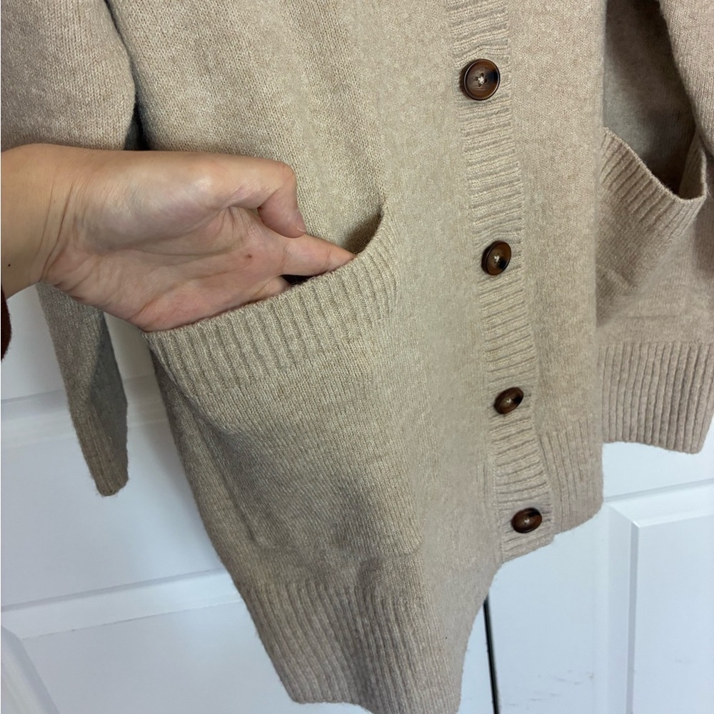 Vegan Cashmere Boyfriend Cardigan V-Neck Sweater Button Up Front, NWT size 3X - Picture 7 of 11